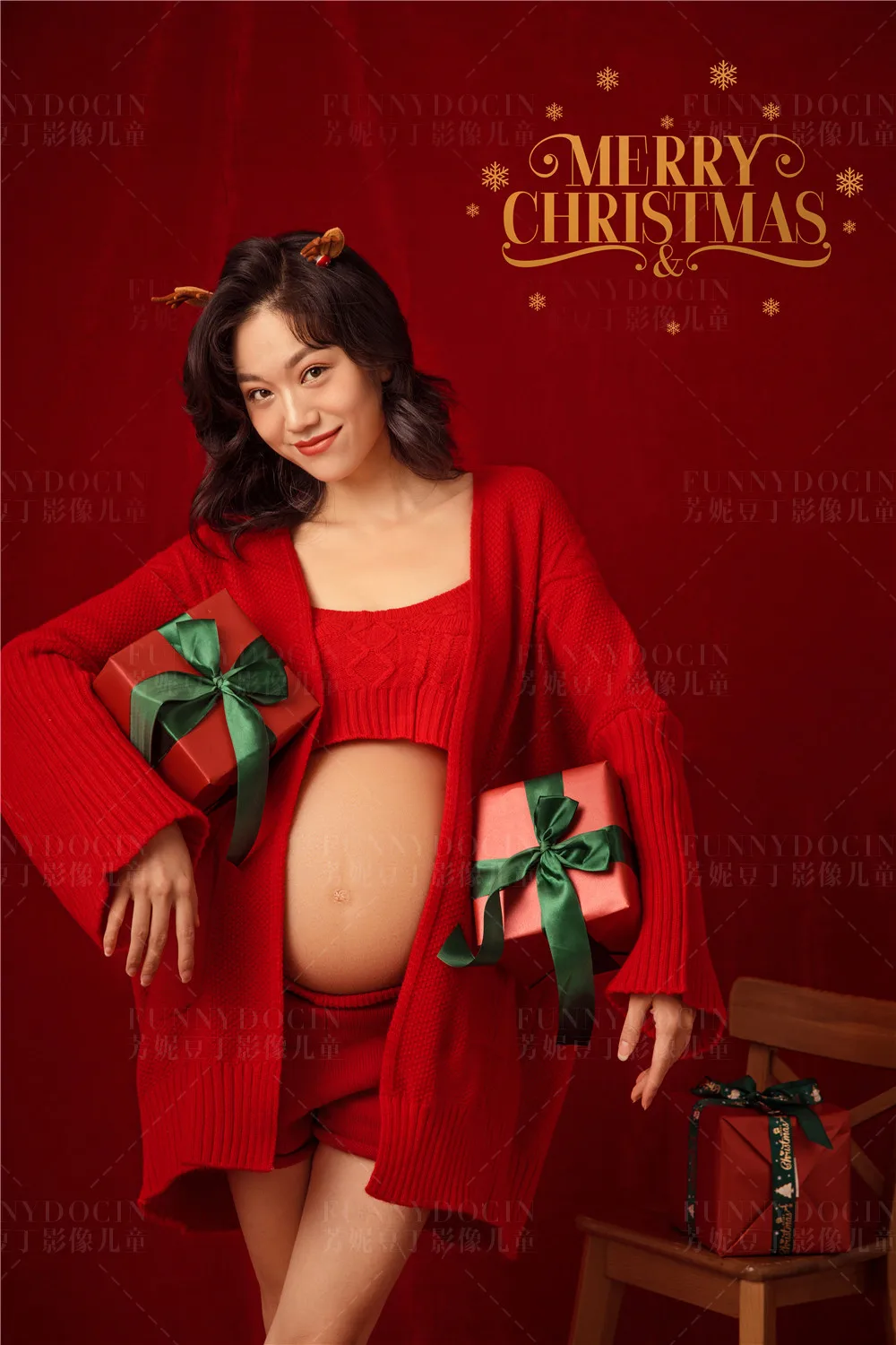 芳妮豆丁儿童摄影 适合圣诞节❀炫腹的孕妇照 | 接好孕❤