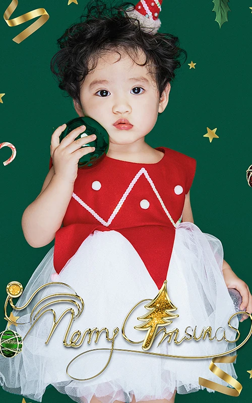 芳妮豆丁儿童摄影 打卡圣诞照 | 经典红配绿我又可以了☆