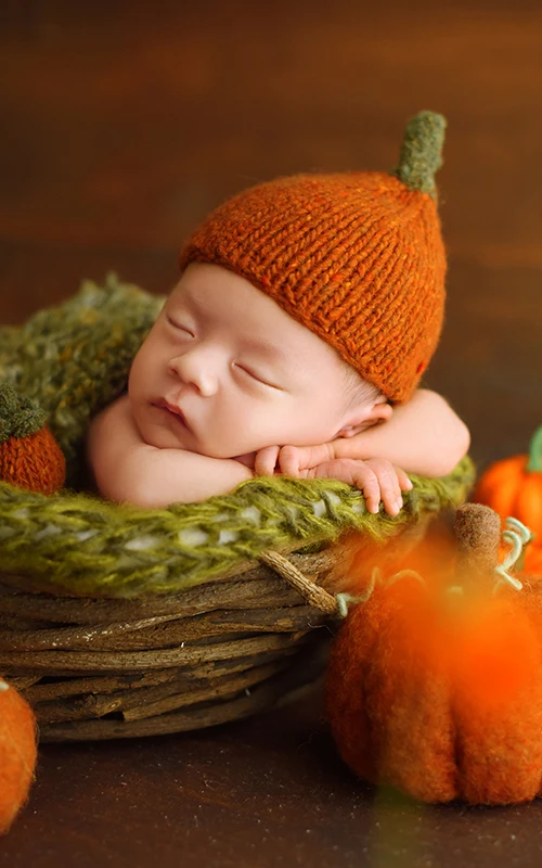 芳妮豆丁儿童摄影 创意满月照 | 可可爱爱♡糯叽叽的小南瓜