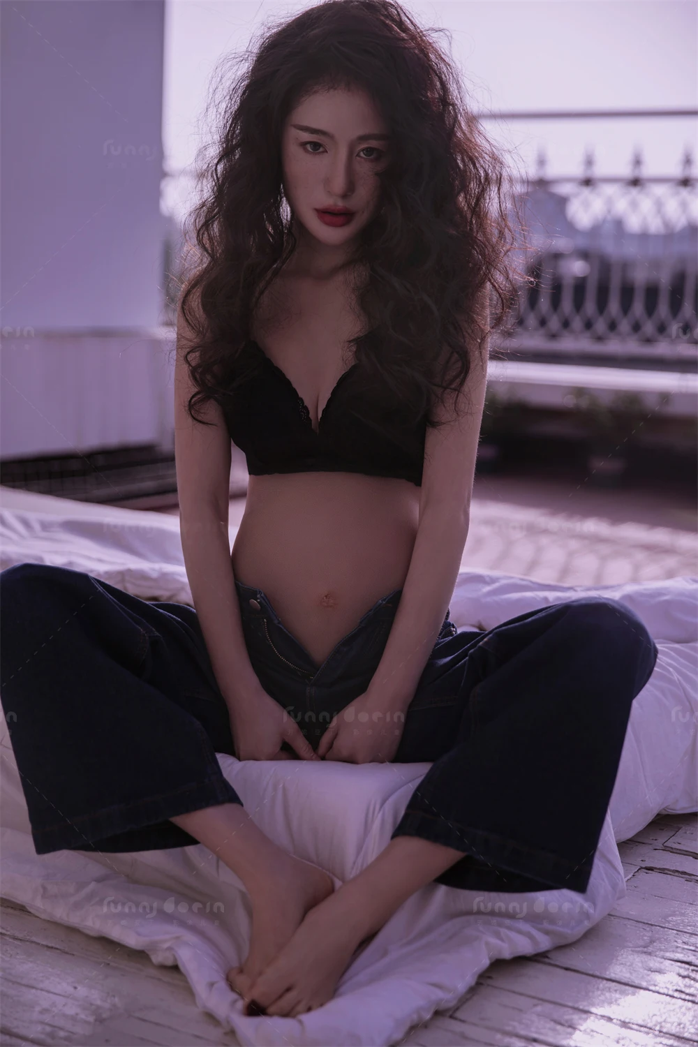 芳妮豆丁儿童摄影 落日天台