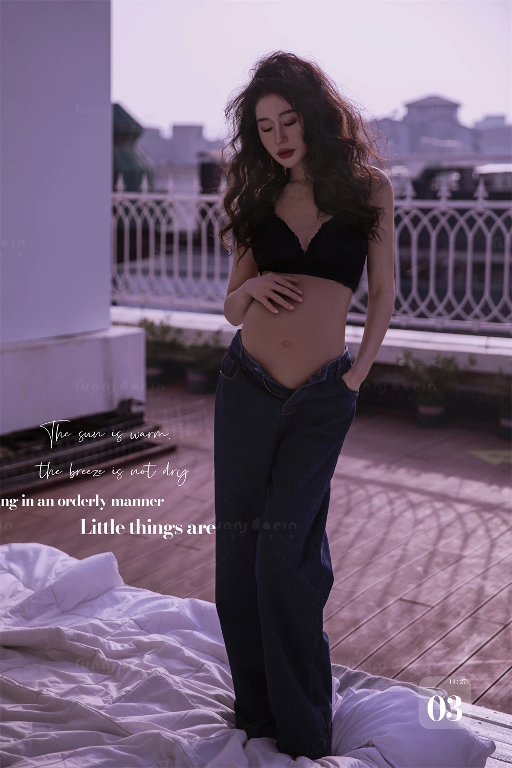 芳妮豆丁儿童摄影 落日天台