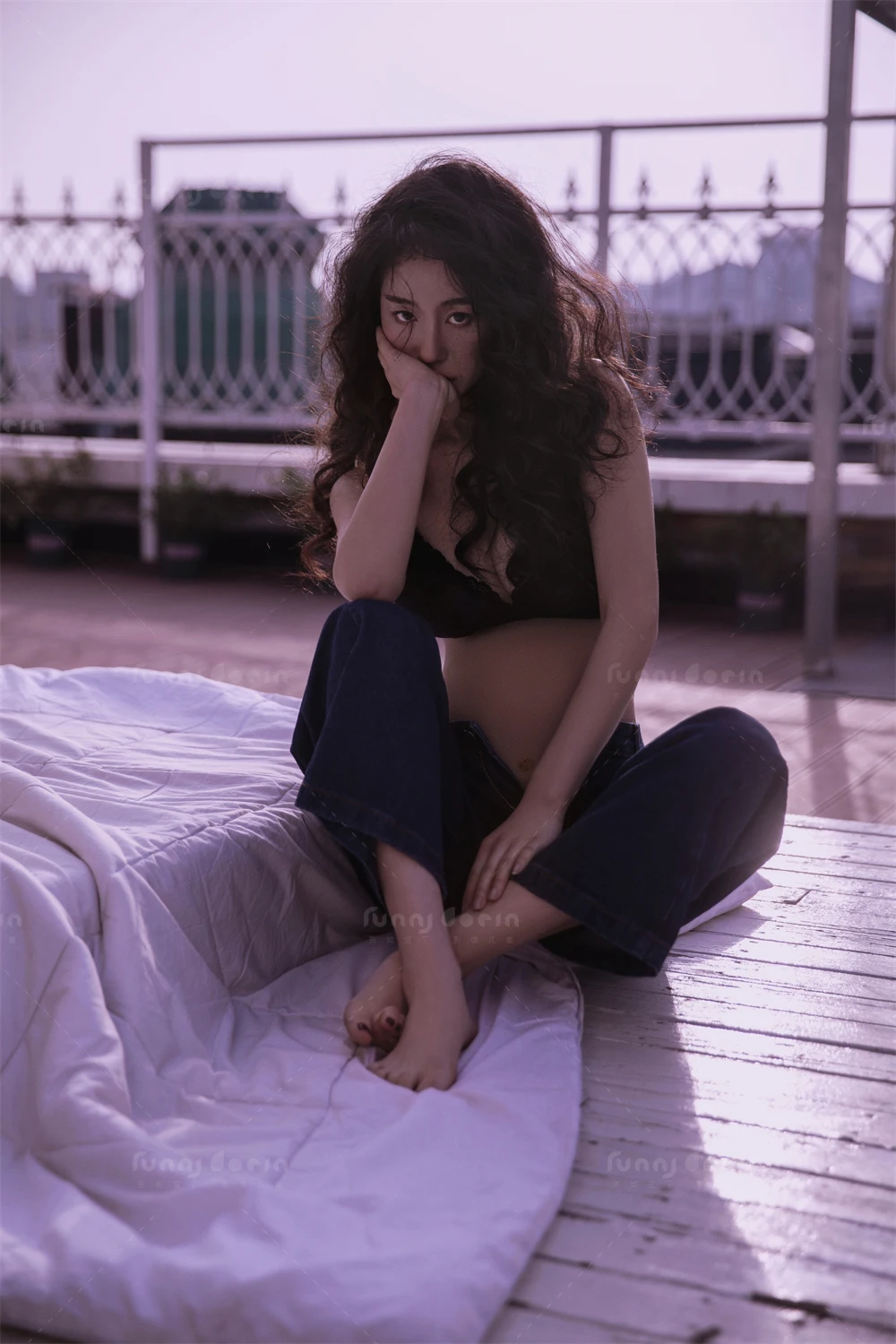 芳妮豆丁儿童摄影 落日天台