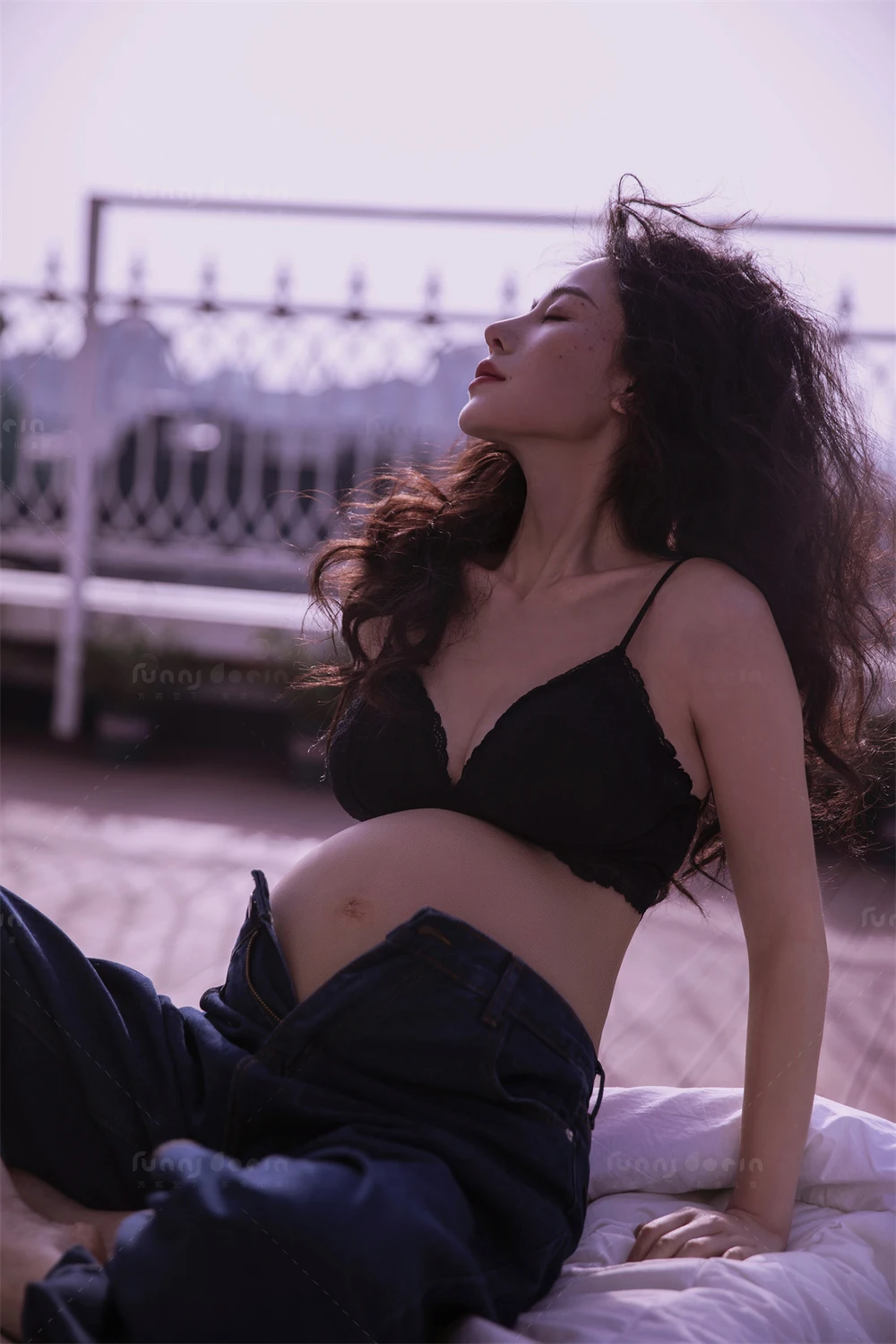 芳妮豆丁儿童摄影 落日天台