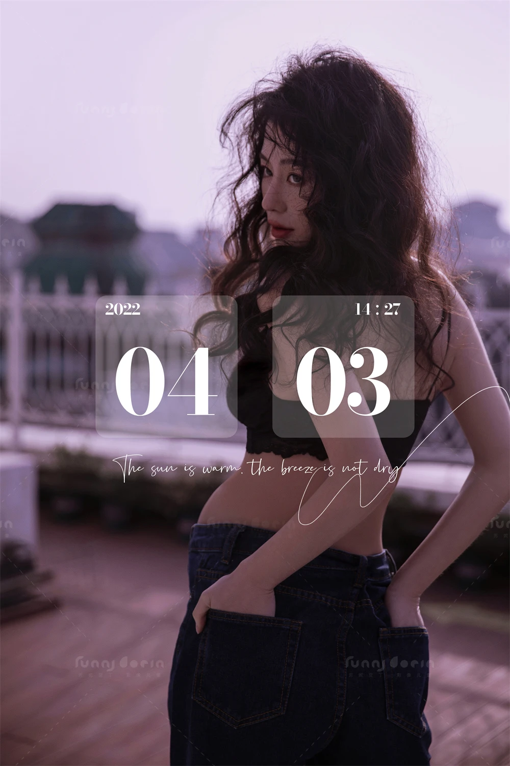 芳妮豆丁儿童摄影 落日天台