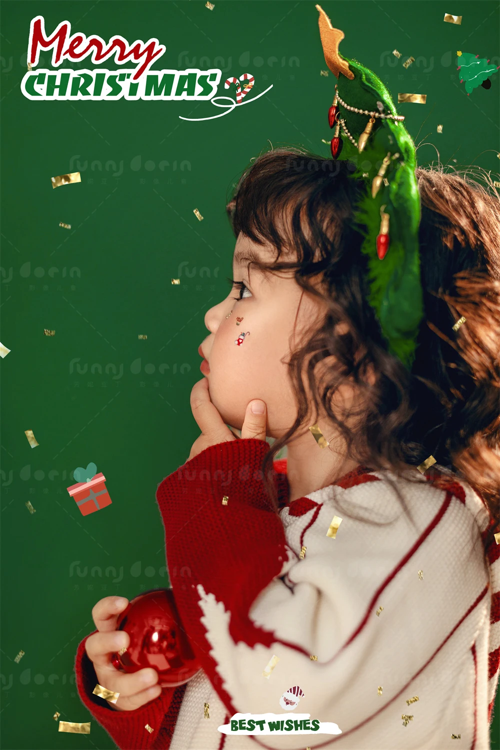 芳妮豆丁儿童摄影 圣诞红果果