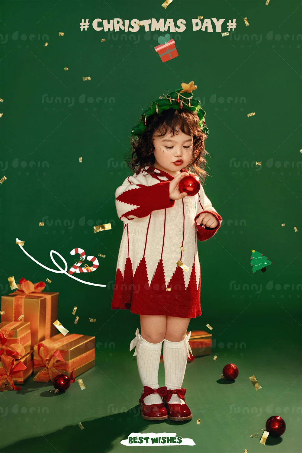 芳妮豆丁儿童摄影 圣诞红果果