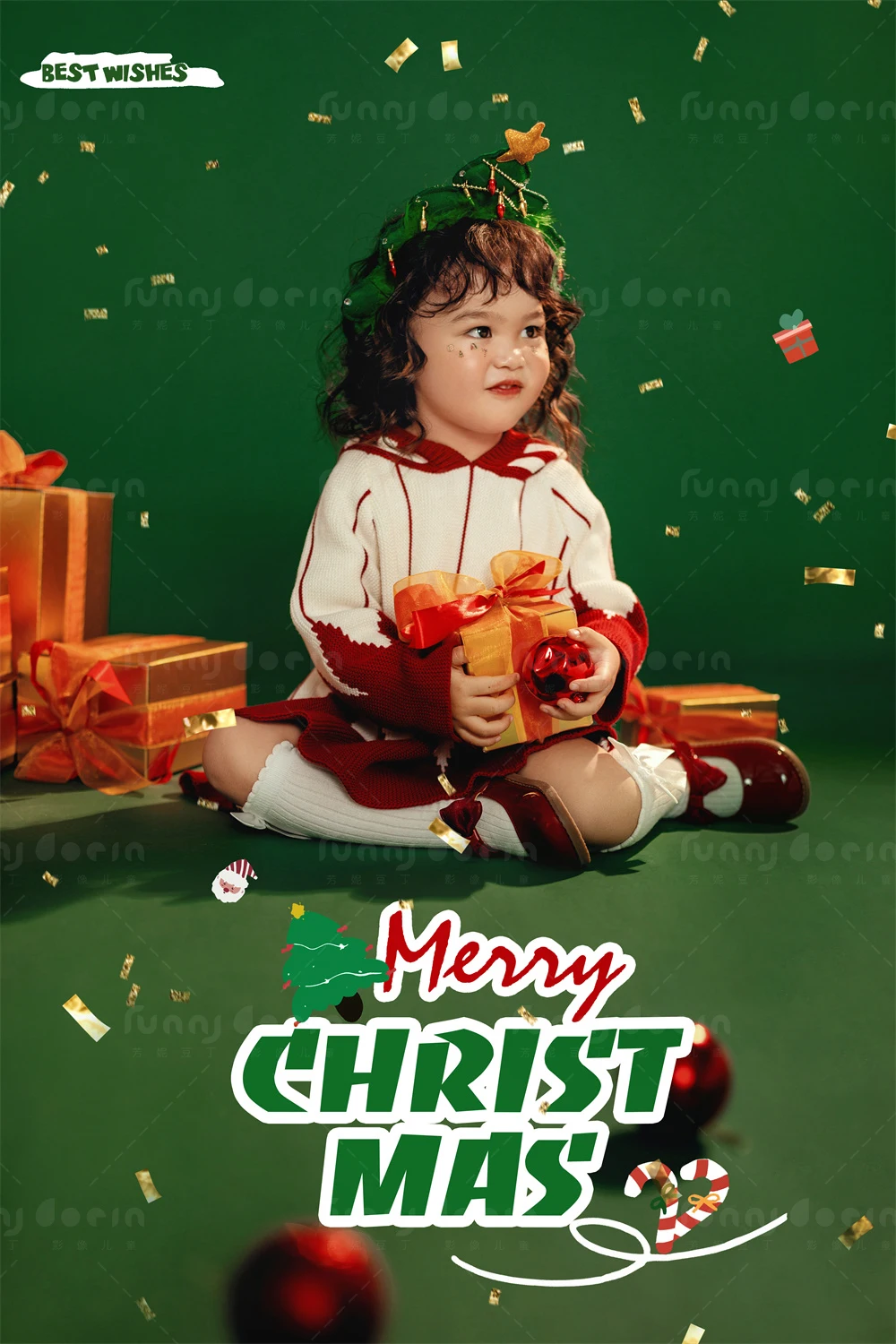 芳妮豆丁儿童摄影 圣诞红果果