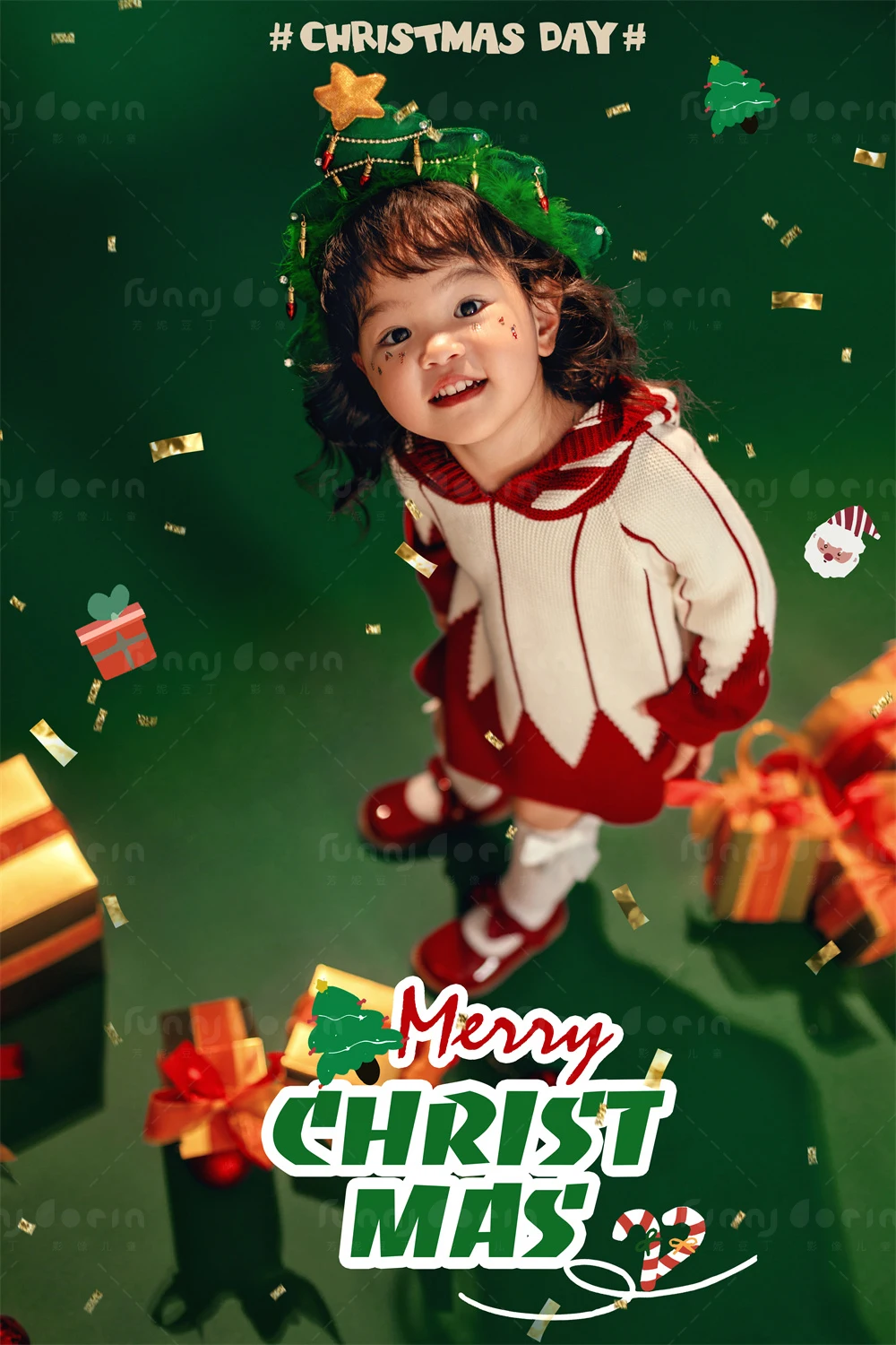 芳妮豆丁儿童摄影 圣诞红果果