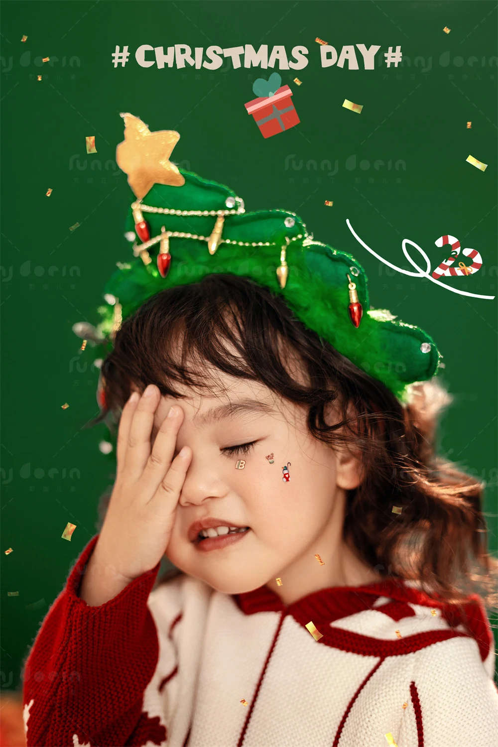 芳妮豆丁儿童摄影 圣诞红果果