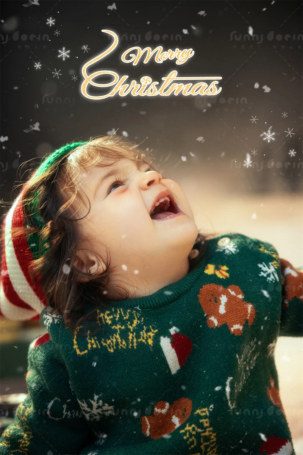 芳妮豆丁儿童摄影 雪夜漫歌