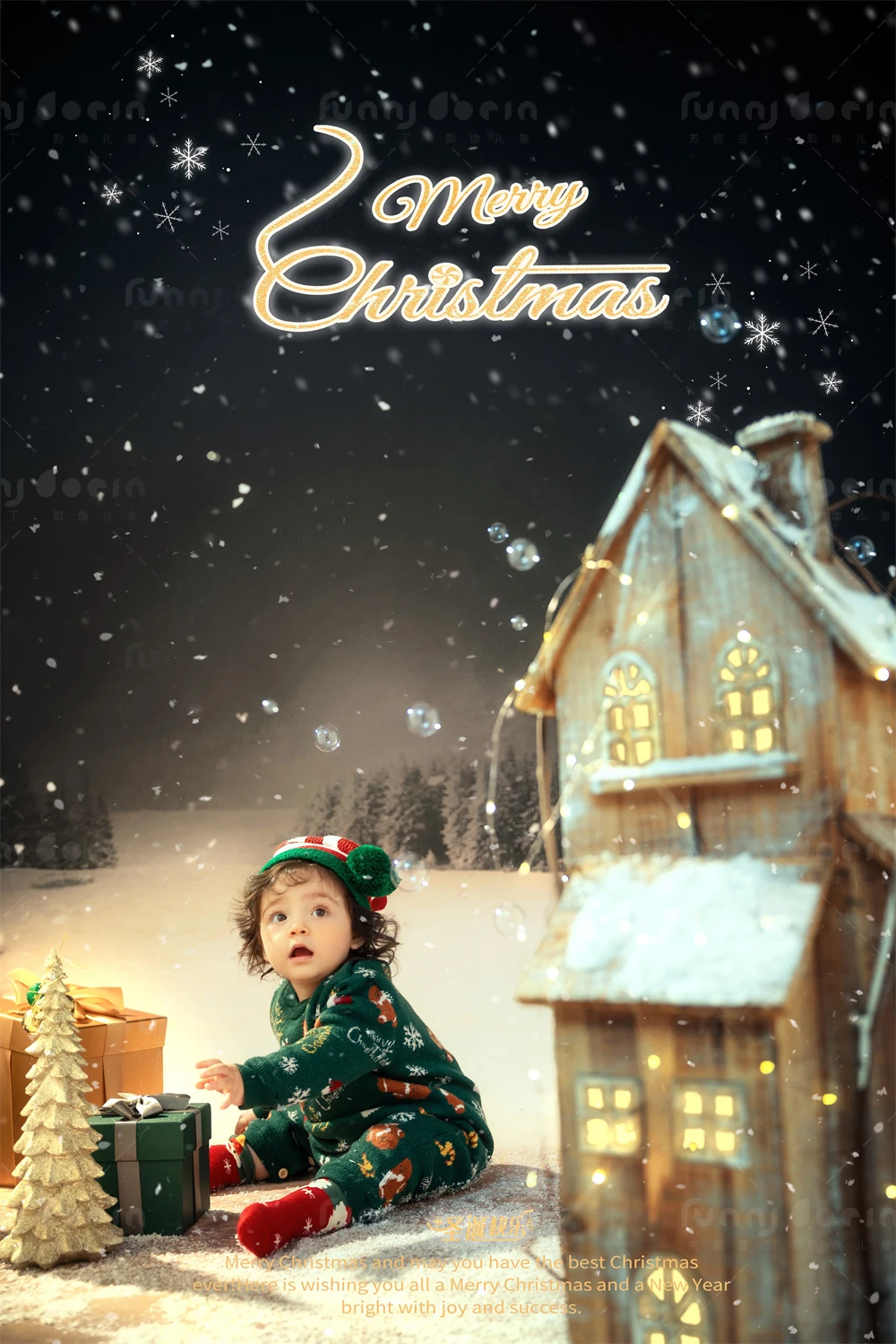 芳妮豆丁儿童摄影 雪夜漫歌