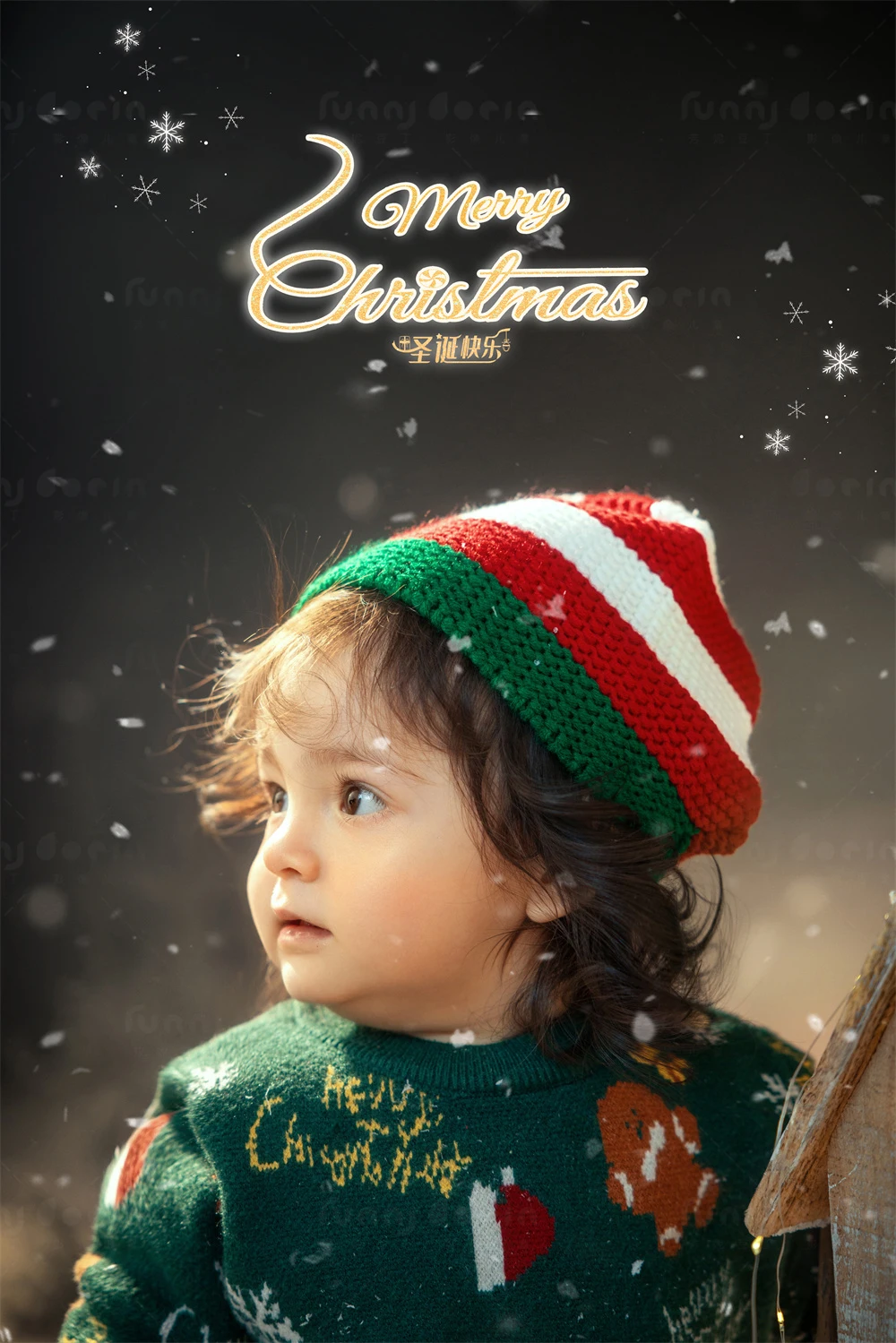 芳妮豆丁儿童摄影 雪夜漫歌