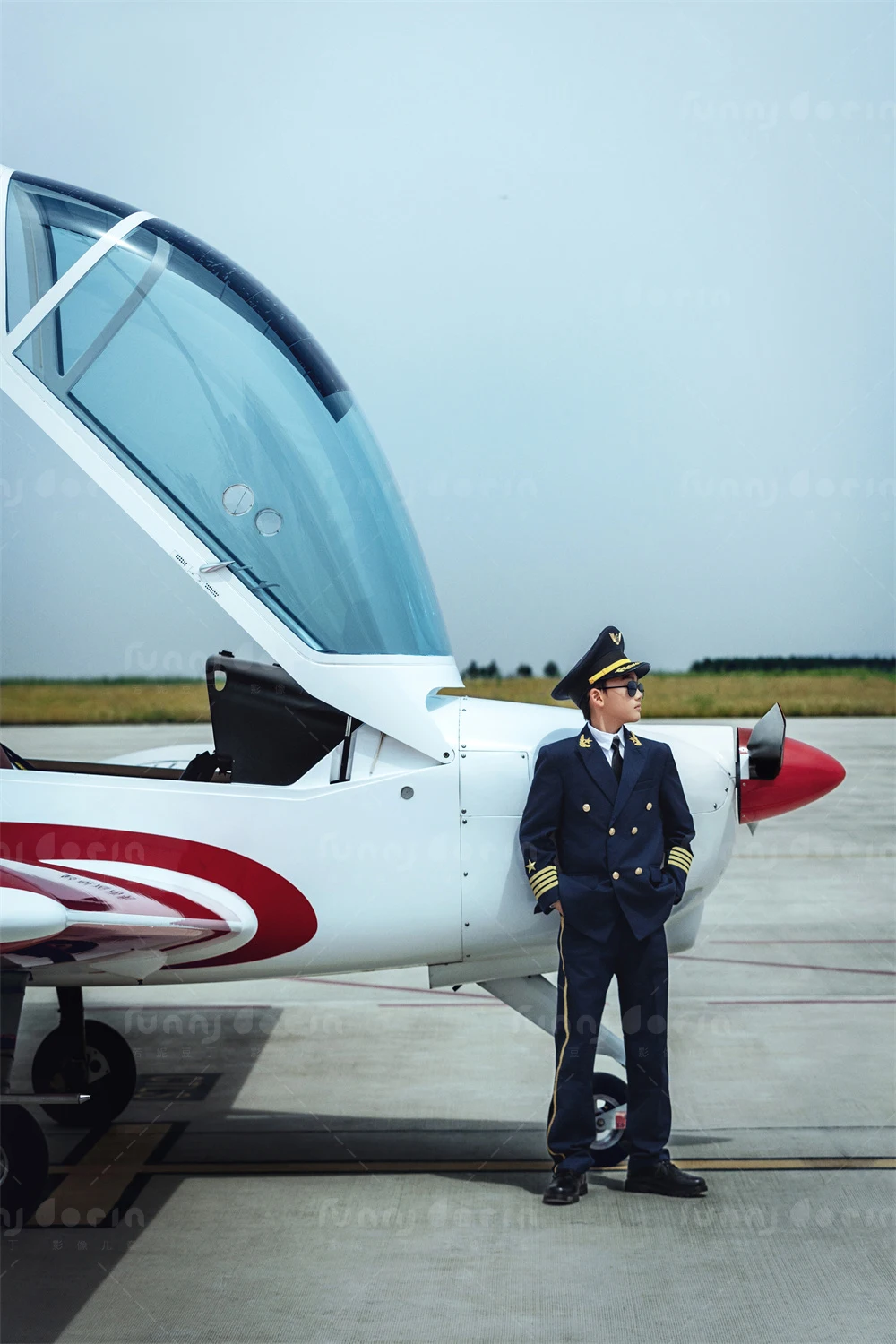 芳妮豆丁儿童摄影 蓝天预备役