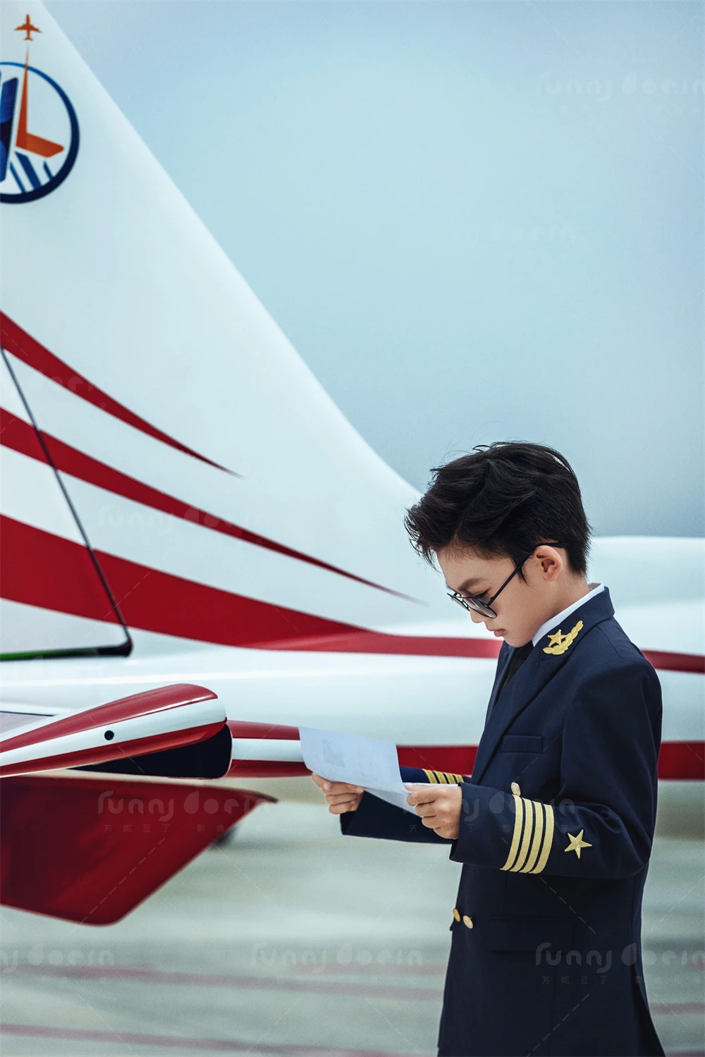 芳妮豆丁儿童摄影 蓝天预备役