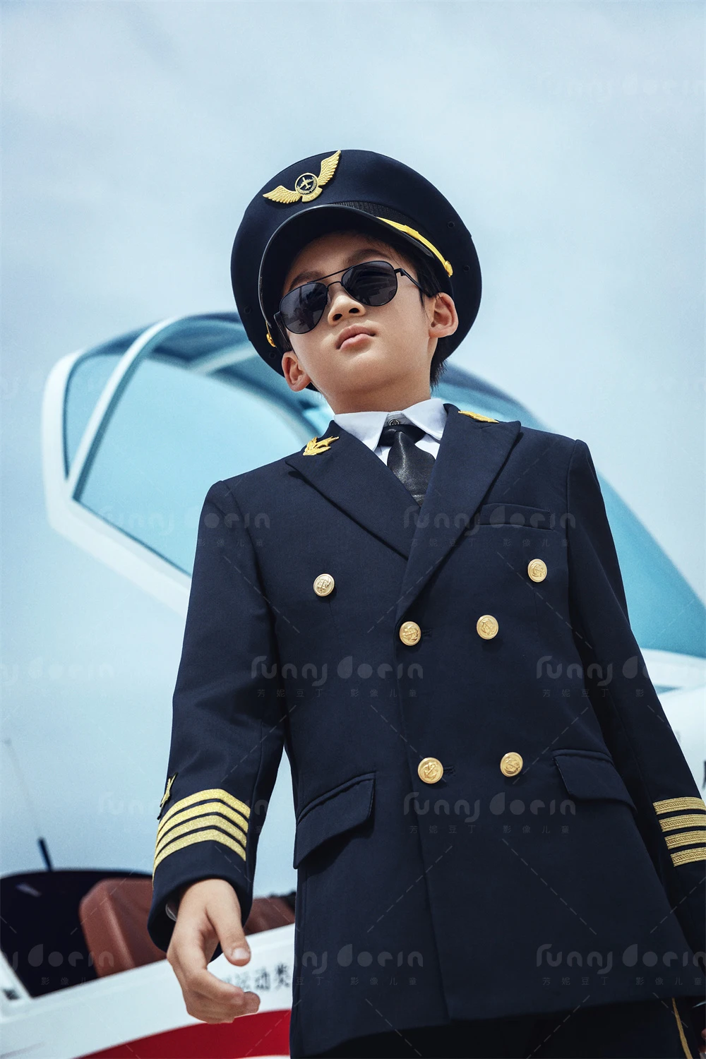 芳妮豆丁儿童摄影 蓝天预备役