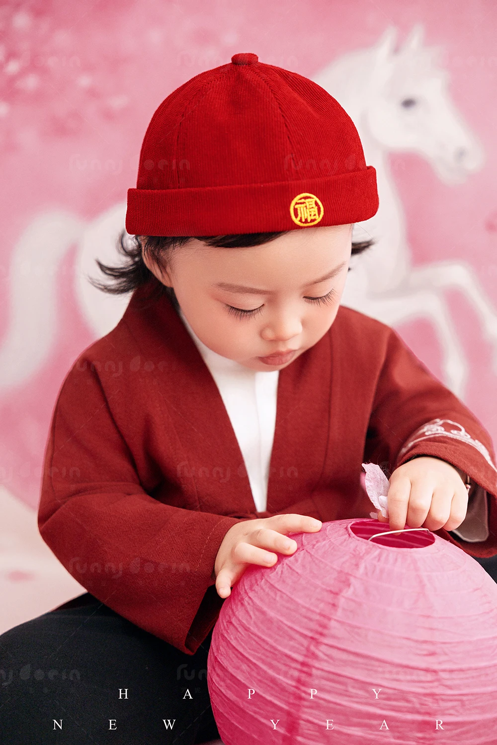 芳妮豆丁儿童摄影 马年福禄