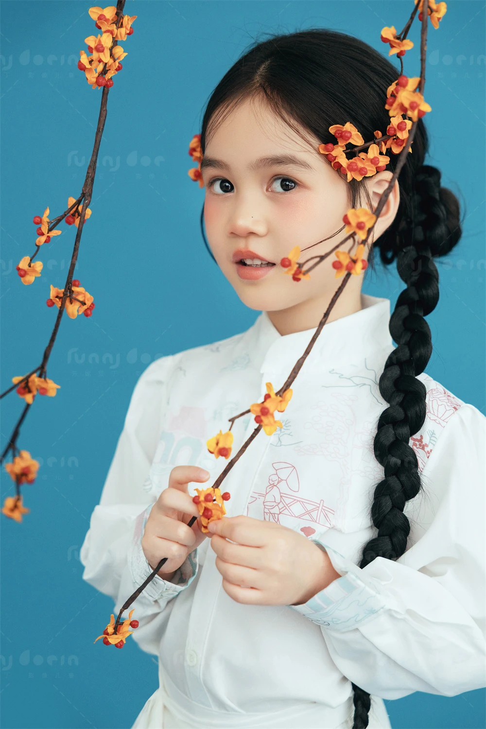 芳妮豆丁儿童摄影 白马迎春