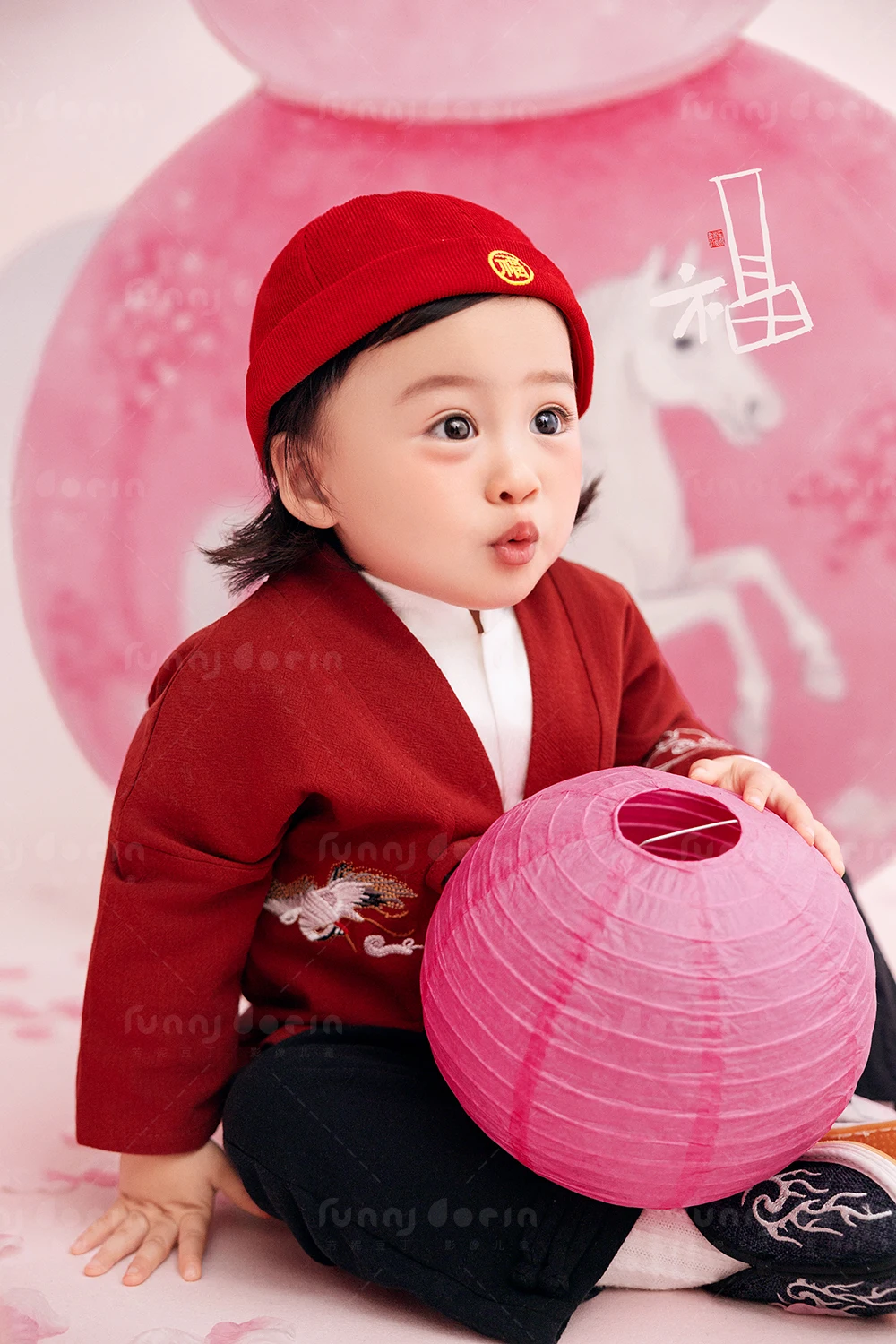 芳妮豆丁儿童摄影 马年福禄