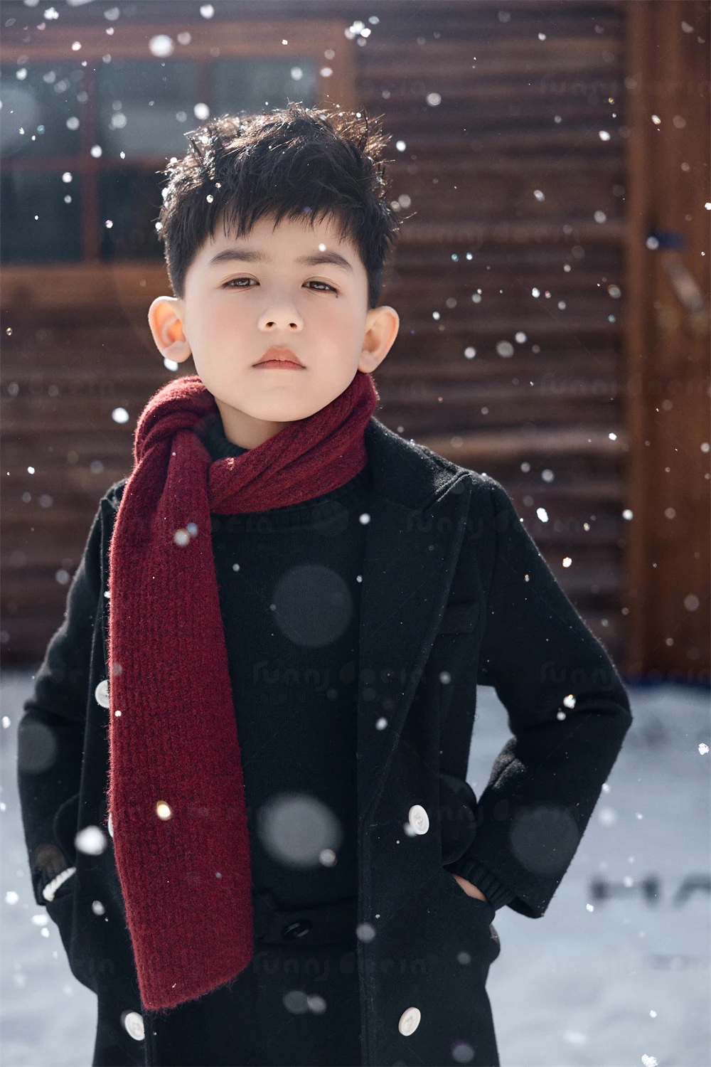 芳妮豆丁儿童摄影 雪国罗曼蒂克