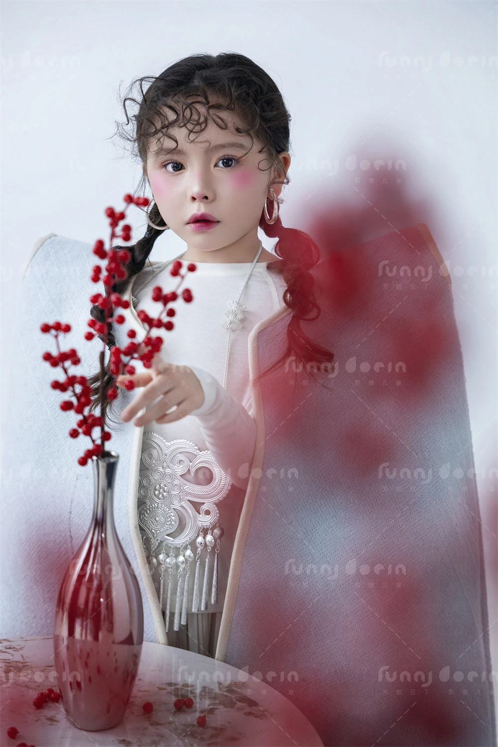 芳妮豆丁儿童摄影 白绒红果