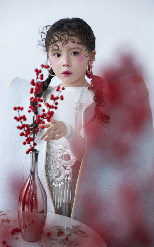 芳妮豆丁儿童摄影-白绒红果