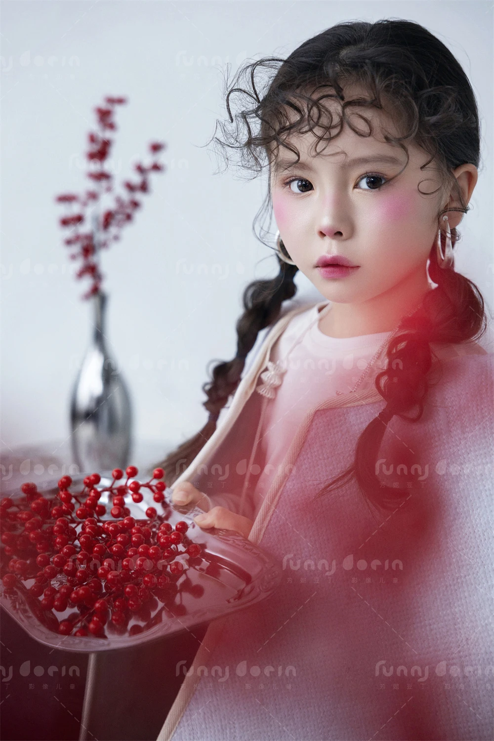 芳妮豆丁儿童摄影 白绒红果