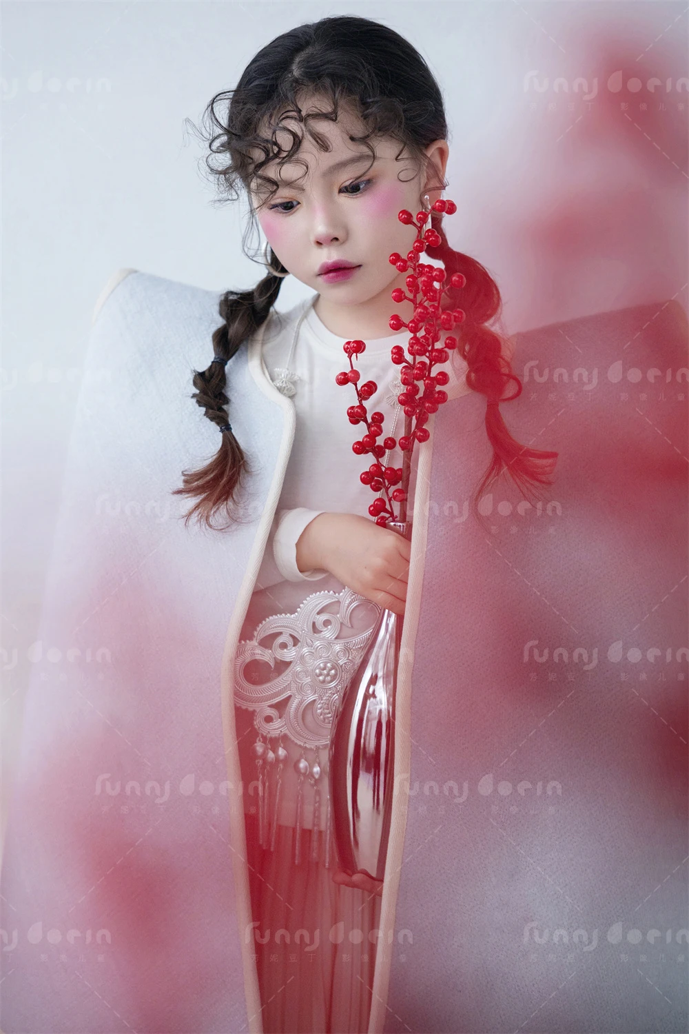 芳妮豆丁儿童摄影 白绒红果