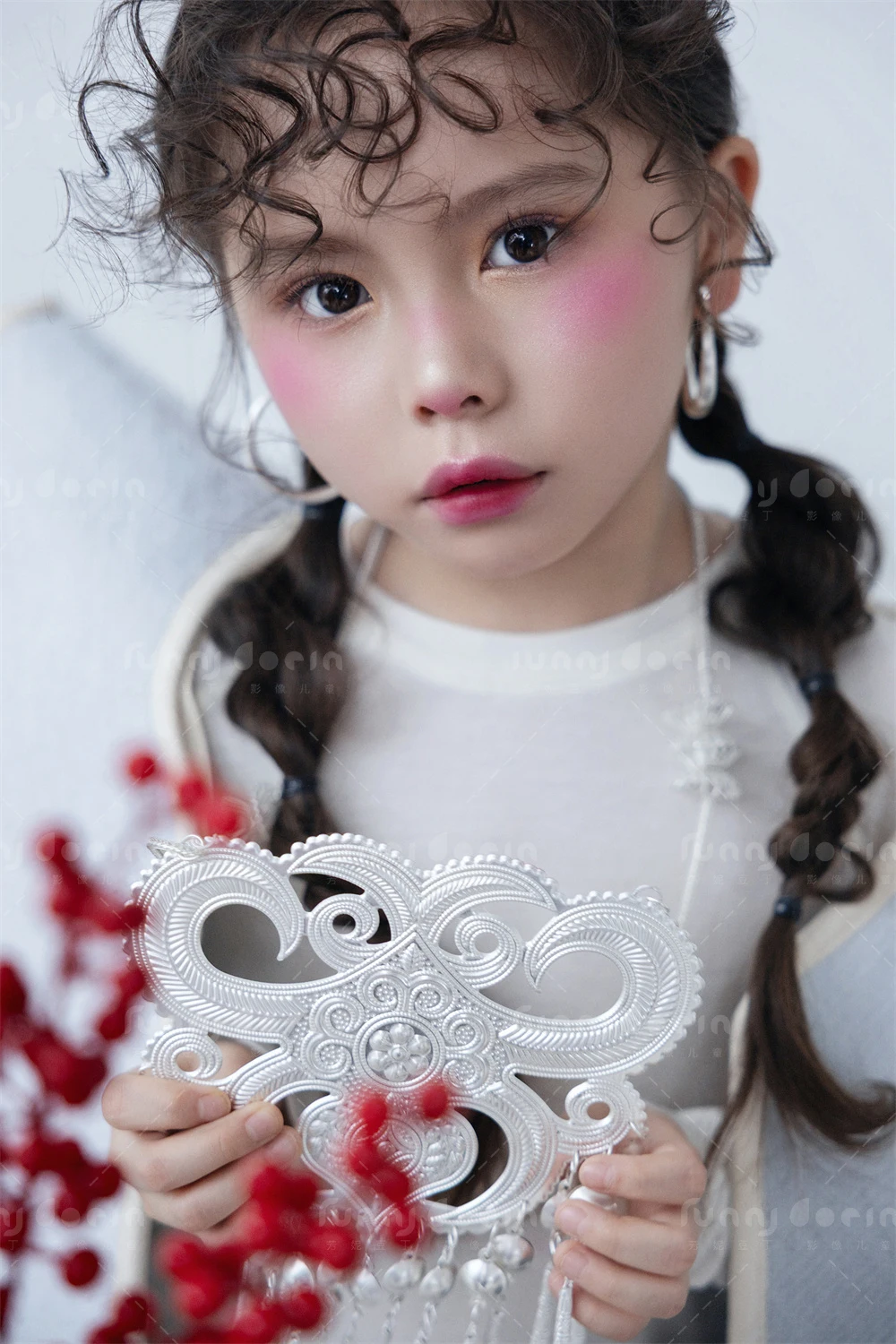 芳妮豆丁儿童摄影 白绒红果